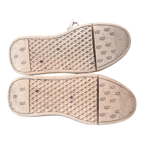 R13 Platform High Top Sneaker Black Canvas Distressed Lace-Up Zip Back – Size 8 - Picture 5 of 7